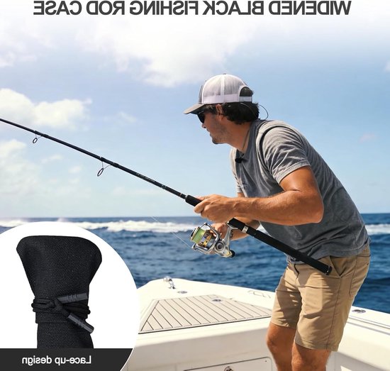 Visstoktas 130 cm voor 2-3 hengels, waterdichte nylon tas met verstelbare schouderband, stevige opslagoplossing voor outdoor vissen — afbeelding 5