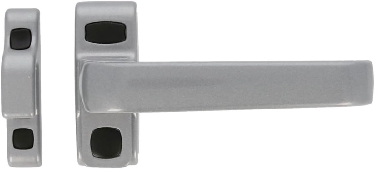 SnelShoppen - GAMMA Deur- en Raamvergrendelingshandgreep - 122 x 70 mm - Rosette - Links - Voor Binnen- en Buitendeuren - Zwart Aluminium