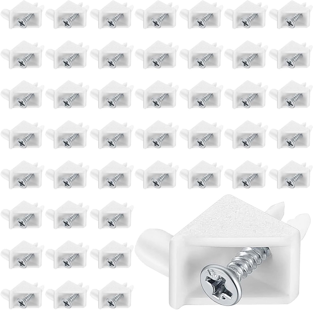 SnelShoppen - 50 Stuks Plankdragers 5mm Wit - Stevige Glazen Planksteunen voor IKEA PAX, Ideaal voor Kastdeuren, Planken en Kastindelingen