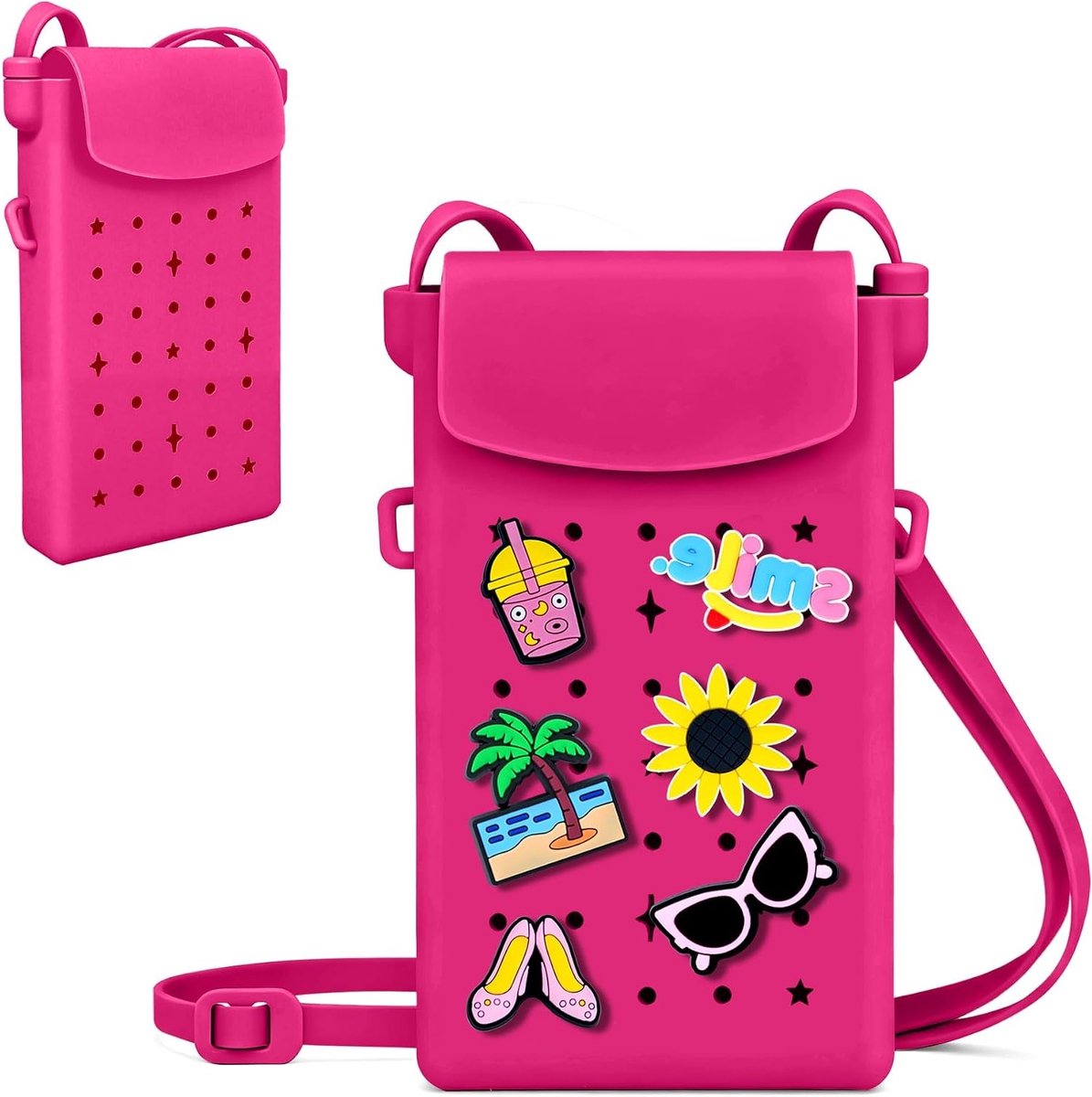 Stijlvolle Roze Silicium Crossbody Tas voor Vrouwen en Meisjes, Ideaal voor Dagelijks Gebruik en Feestjes