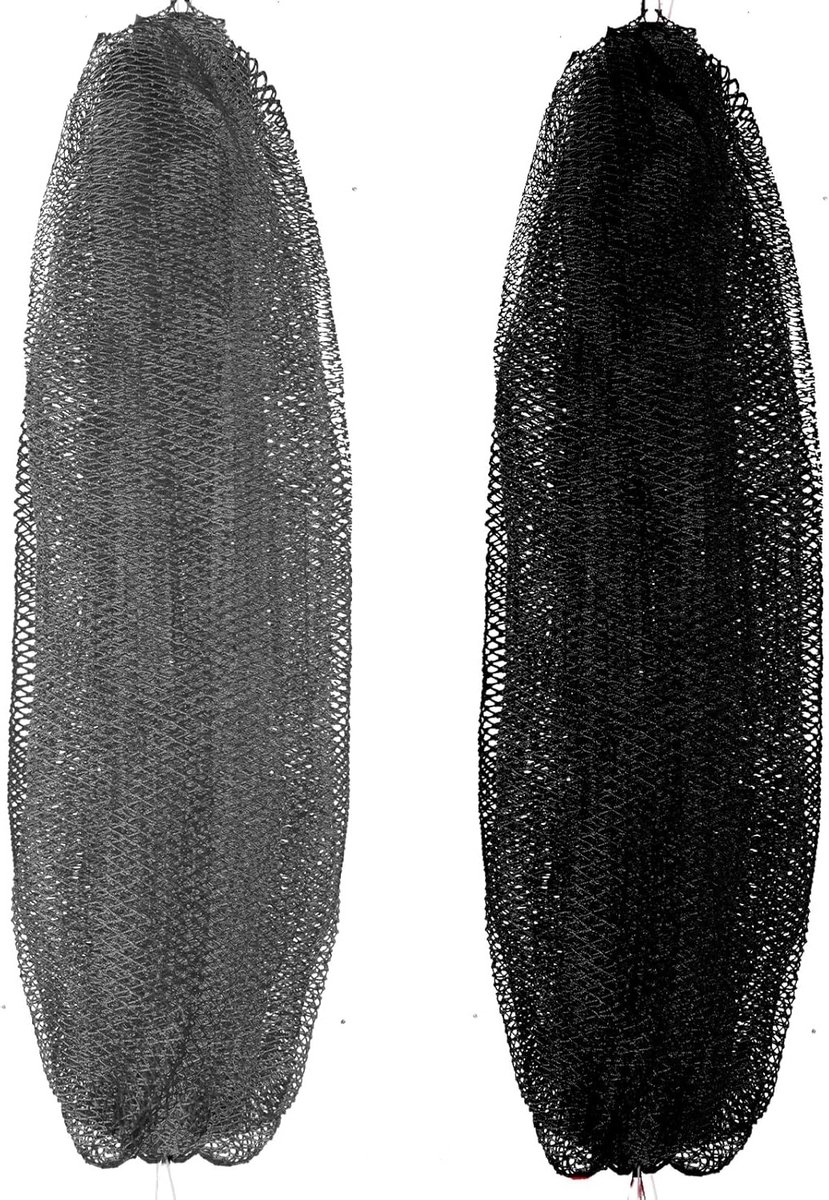 Set van 2 Afrikaanse badsponzen, nylon scrubnet voor lichaam en rug, ideaal voor bad en douche, zwart en grijs