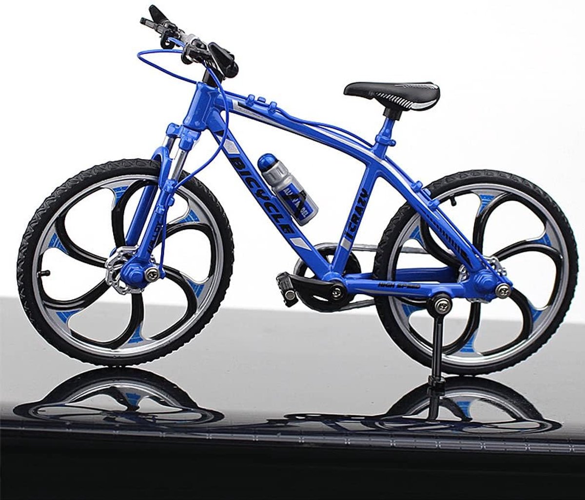 SnelShoppen - Mountain Bike Miniatuur, Decoratieve Fiets, Finger Bike, 1:10 Schaal, Duurzaam Materiaal, 17.5 x 10 cm, Perfect voor Decoratie en Verzam