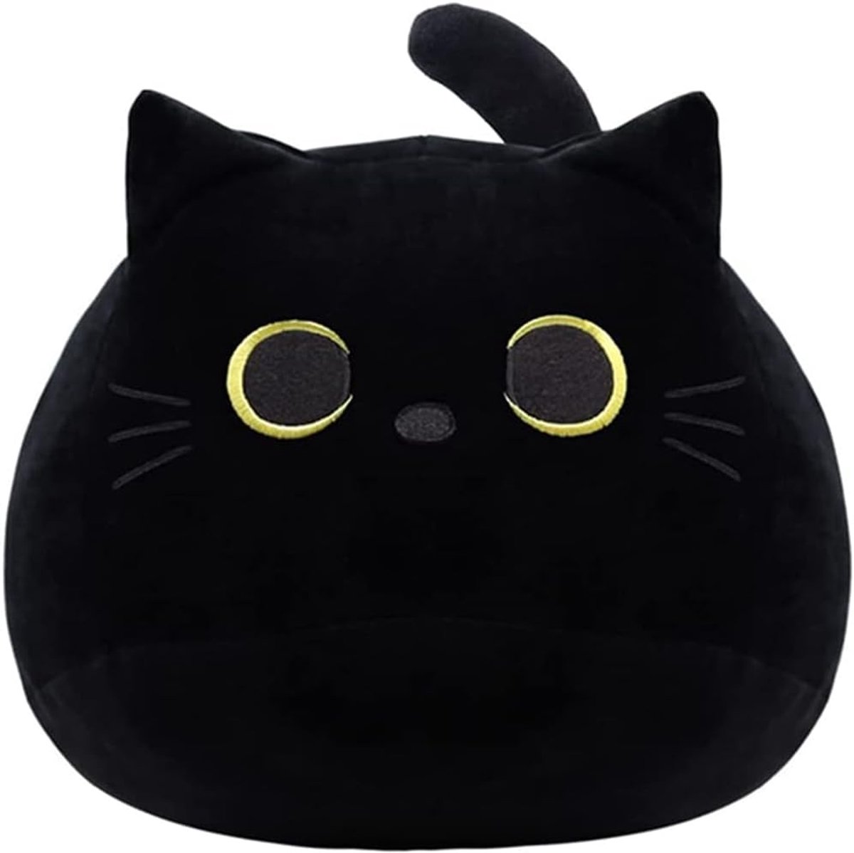 SnelShoppen - 50cm Zwart Kat Plush Dier Kussen, Schattige Kawaii Kat Kussen, Zachte Pluche Rugsteun Kussen voor Thuis Decoratie, Perfect Cadeau voor J