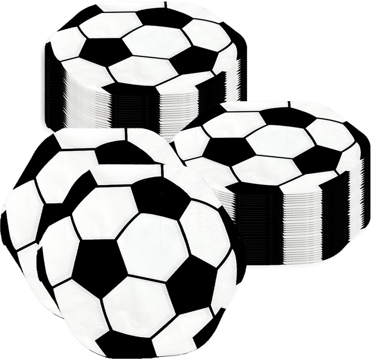 Stuks Voetbal Servetten - 15x16cm Wegwerpcocktails Servetten - Sport Thema Decoratie voor Voetbal Feest, Babyborrel, Jongens Verjaardag -Zwart/Wit