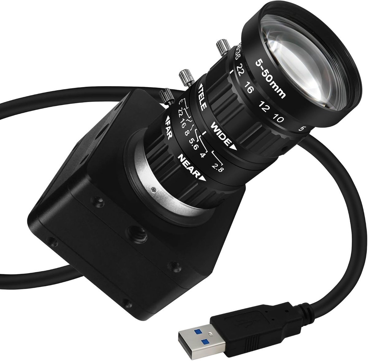 SnelShoppen - USB 3.0 Webcam 4K 60fps, 8.3MP Handmatige Focus Camera met 10x Zoom, Streaming Cam voor Windows/Linux/Mac/Android, Perfect voor Video Co