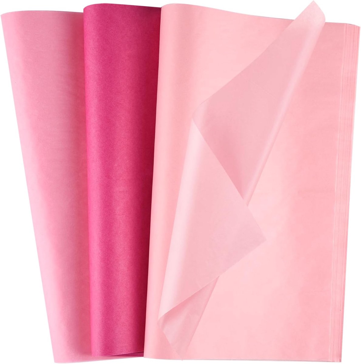 SnelShoppen - 60 Vellen Roze Tissue Papier, Multicolore Cadeau Verpakking voor DIY Knutselen, Verjaardag, Valentijnsdag, Feestdagen, Bruiloften, Parti