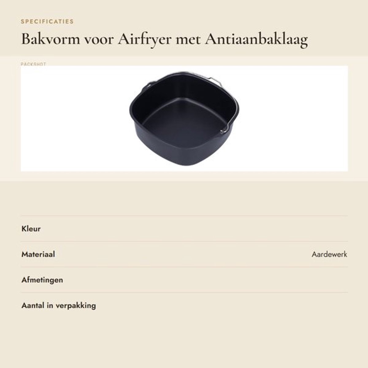 Bakvorm 18 cm - Taartvorm - Ovenschaal voor Airfryer - Voedselveilig ijzer - Hittebestendig - Vaatwasmachinebestendig