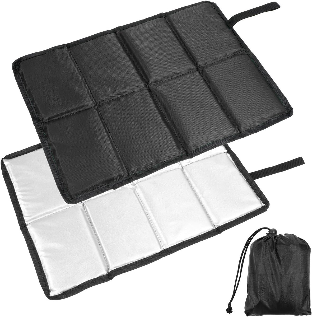 SnelShoppen - Set van 2 Vouwbare Buiten Zitkussens 40 x 28 cm Waterdicht met Opbergcompartimenten - Ideaal voor Camping, Hiking, Stadion en Picknick (