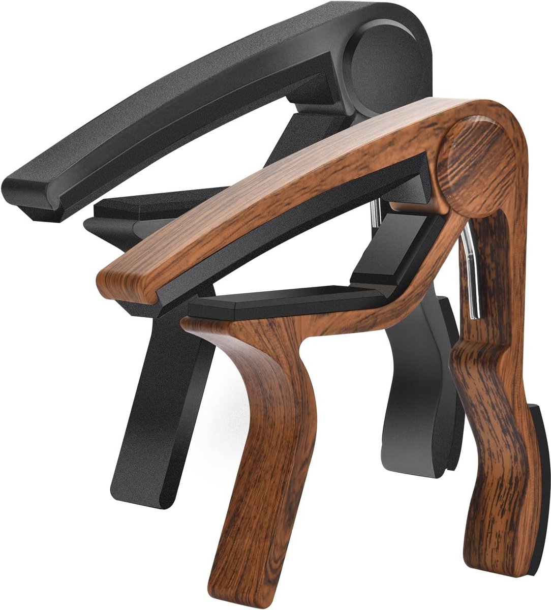 Thijox - Gitaar Capo 2 Pack - Snelsluiting Capo voor Akoestische en Elektrische Gitaren - Zoemen-vrij, Zwart en Palissander - Perfect voor Muzikanten