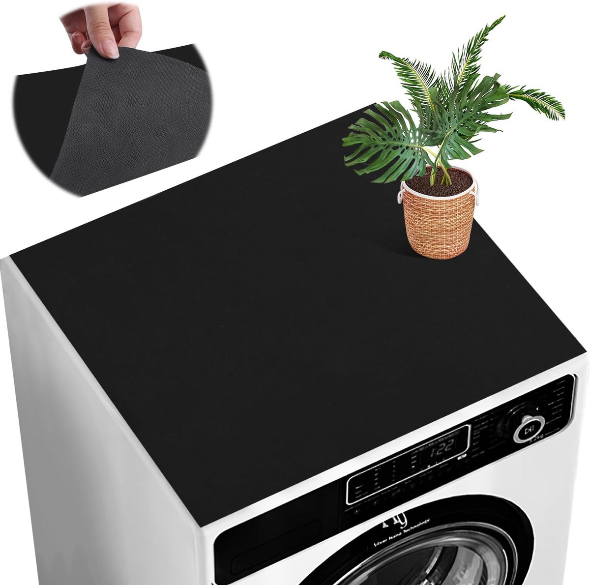 SnelShoppen - Wasmachine Cover 60x60cm - Stofbescherming, Antislip, Wasbaar - Ideaal voor Keuken en Waskamer - Aanpasbaar op Maat