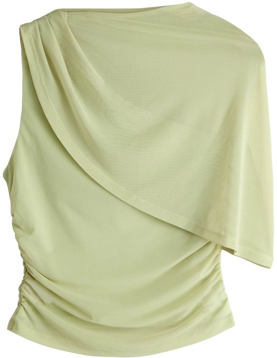 Next - Dames - Asymmetrische capetop met mesh - Groen