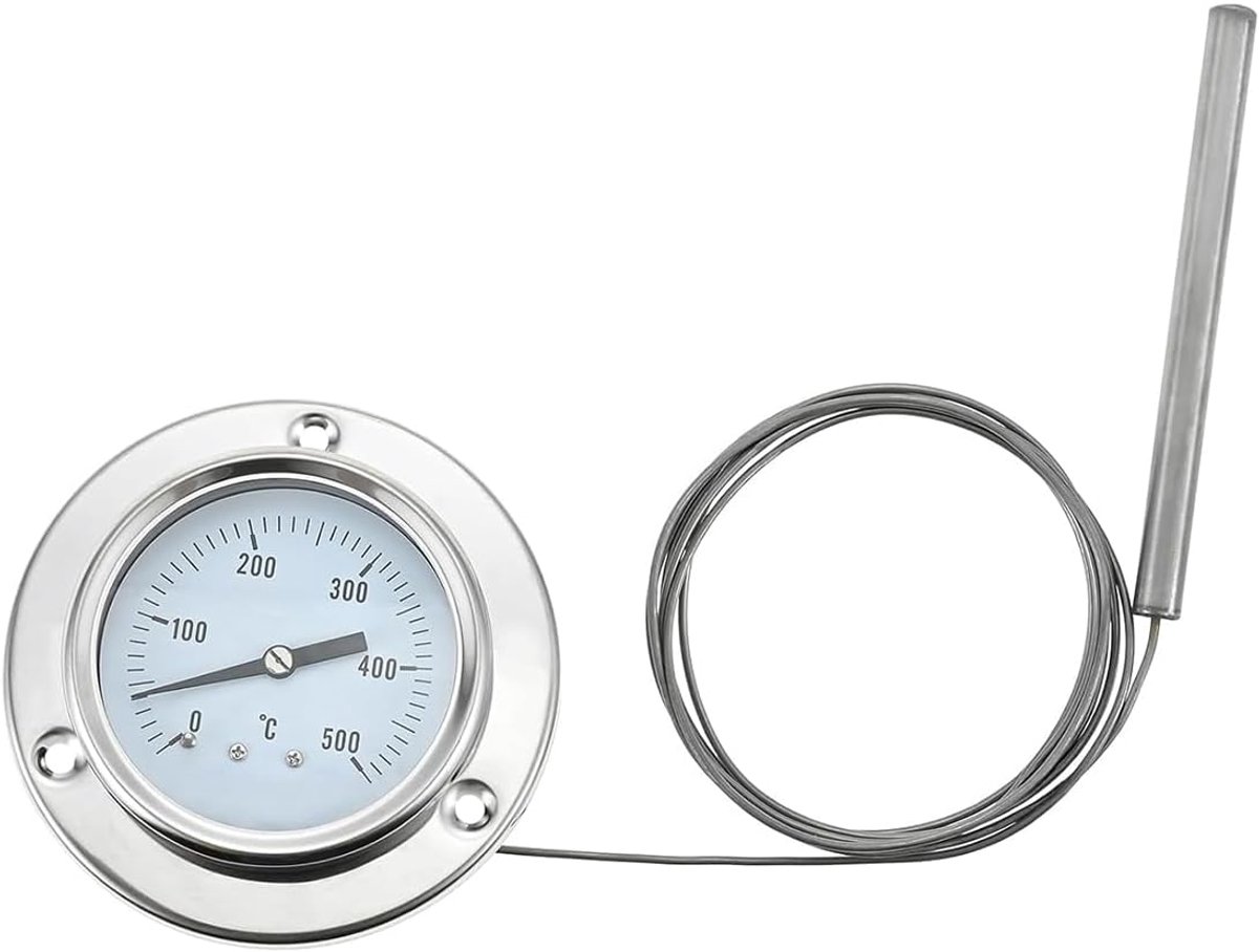 SnelShoppen - Oven BBQ Thermometer met 150 cm RVS Probe - Grill Thermometer voor Pizza Oven, Houtgestookte Grill en Bakken (0-500°C)