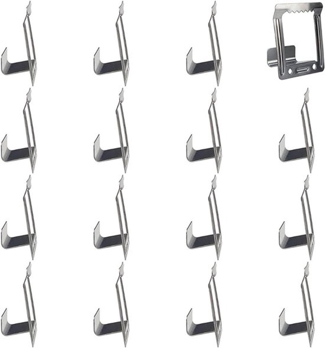 16-delige metalen stretcher frames voor canvas en foto's, inclusief hangers en pendants, ideaal voor eenvoudig ophangen en presenteren van kunstwerken in licht zwart