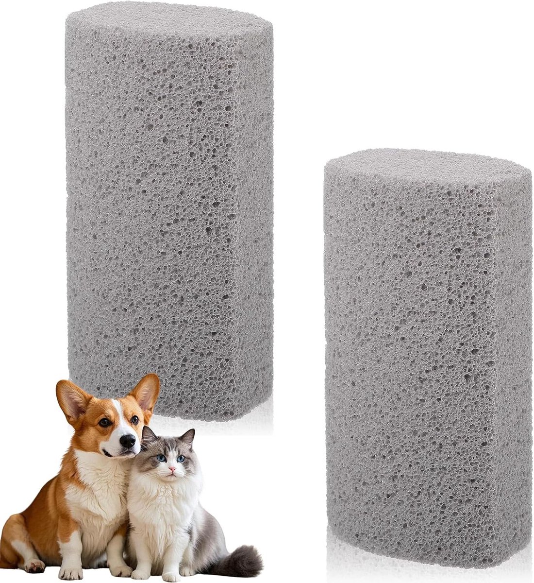 Effectieve vachtverwijderaar voor huisdieren - 2Pcs puimsteen voor meubels, auto en kleding, ideaal voor honden en katten