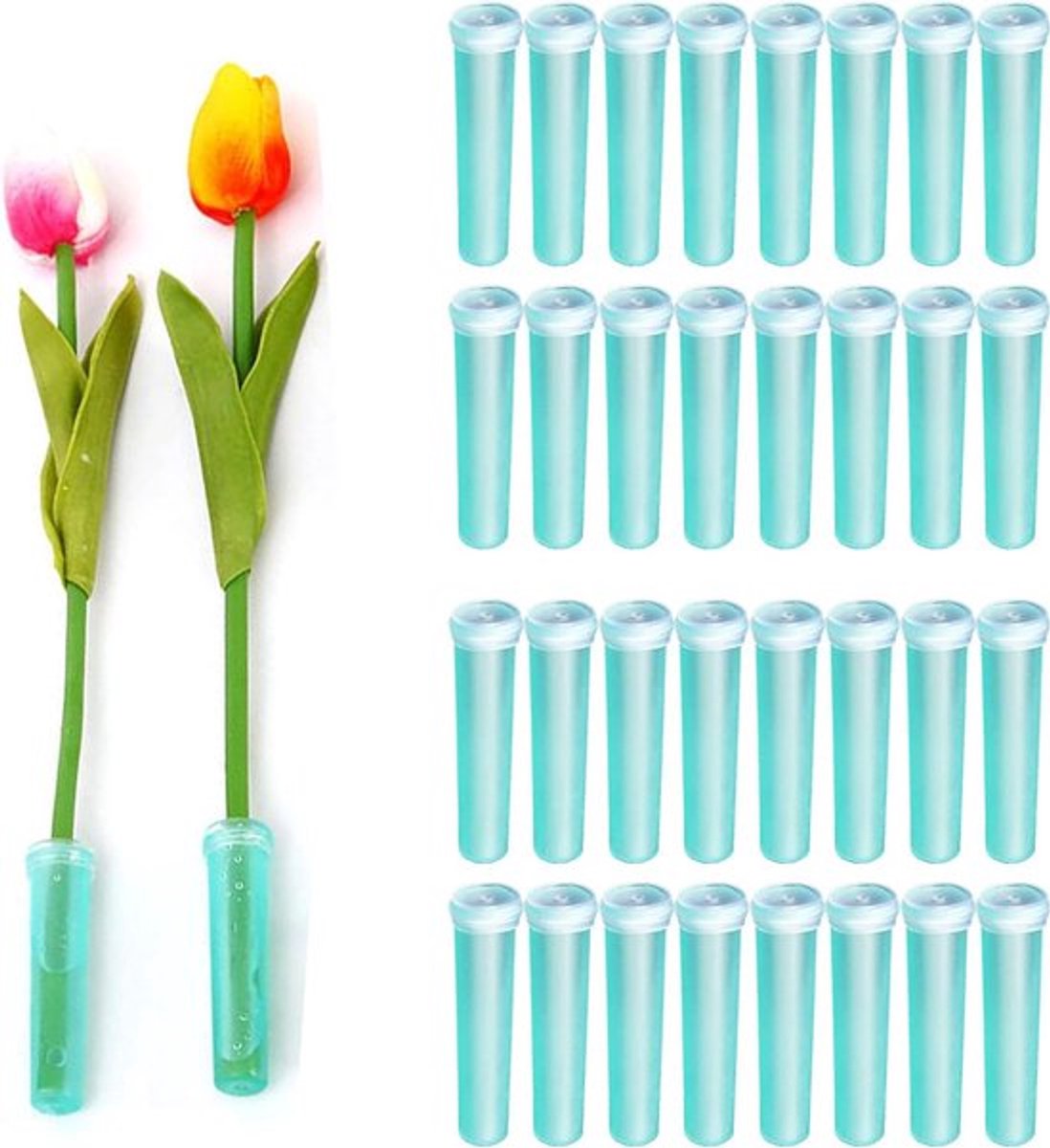 Bloemtubes - Bloemslingers - Vershoudslang - Plastic - Bloemenvoeding - Reageerbuis - Tuinieren - Bloemstukken - Transparant - 100 Stuks - Geschikt voor Verse Bloemen