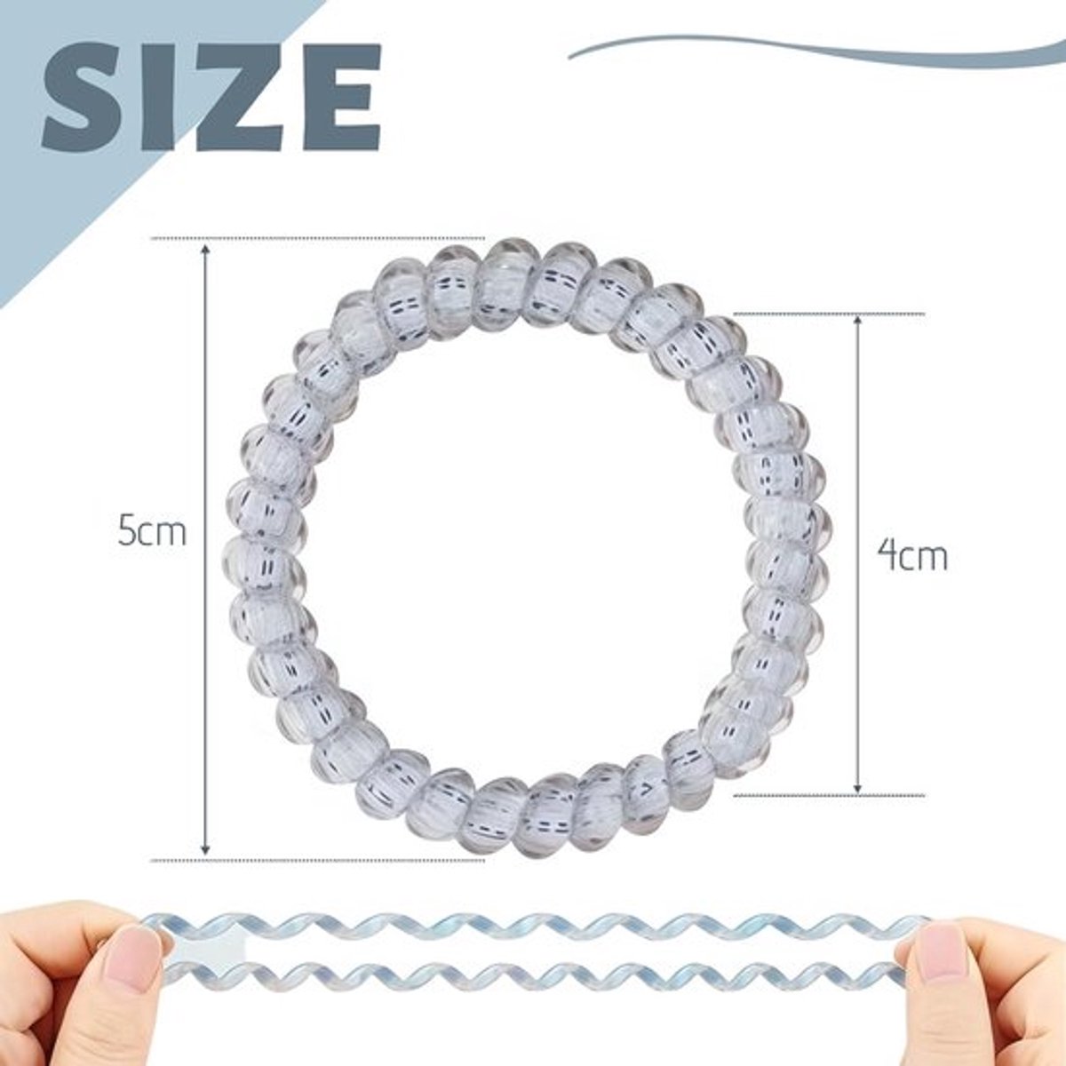 Set van 3 spiraalhaarelastieken voor dames, sterk grip, waterdicht, haarsparend. Ideaal voor vlechten, paardenstaarten en dagelijks gebruik.