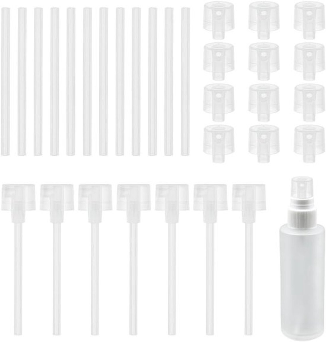 20 stuks Spuitfles Pomp voor Parfum Navulling, Transparant Plastic, Herbruikbaar, Geschikt voor Hoge Viscositeit Producten