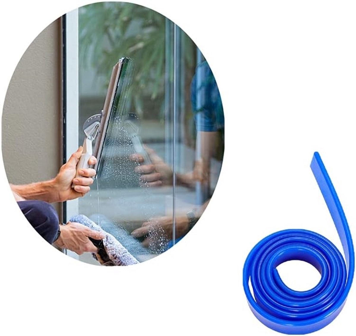Reserve rubberen band van 104 cm voor raamwasser, ideaal voor raamreiniging, vervangingsonderdeel en schoonmaakaccessoire in 2 kleuren
