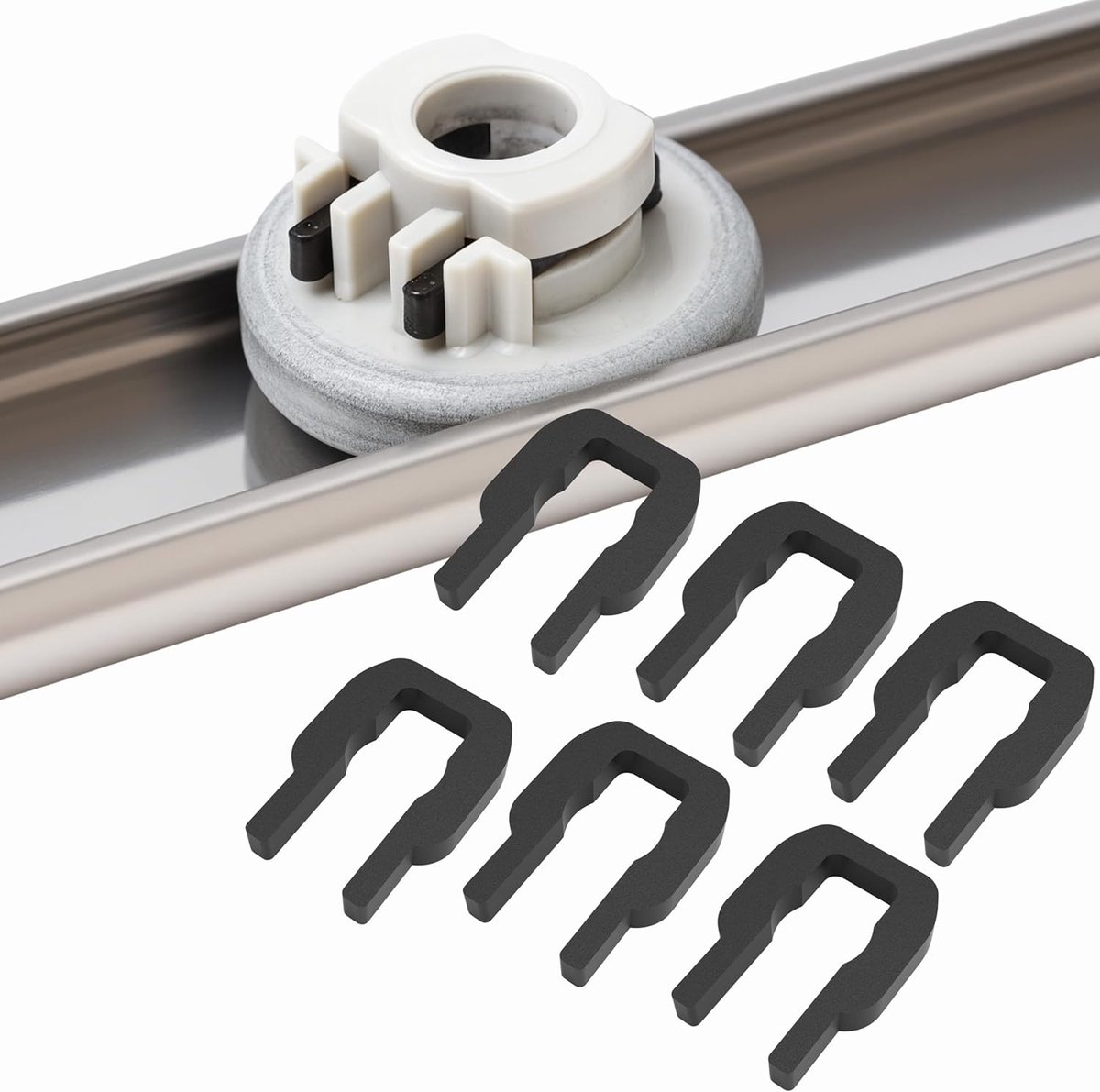 SnelShoppen - 6 Stuks Bestekmand Houders Versterkte Versie Vervanging voor Miele Vaatwassers G305 G3xx - Robuuste Gidsclips voor Bestekmand