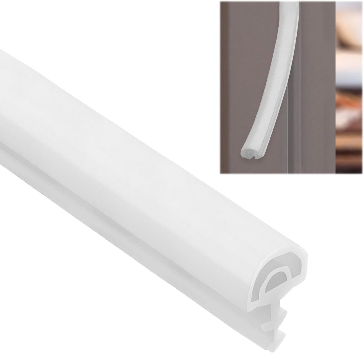 SnelShoppen - Door Frame Seal voor Geluidsisolatie, PVC Deurafsluiter, 10 Meter Wit, Vochtbestendig, Warmte-isolatie, Winddicht, Voor Deuren, Geluidde