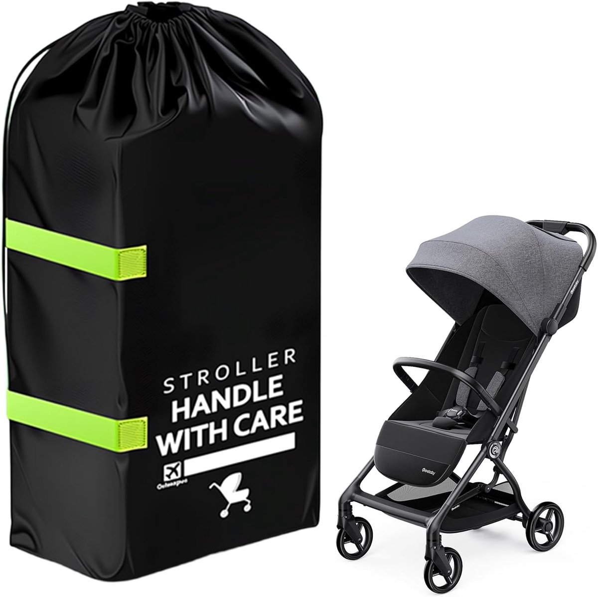 Thijox - Transporttas Kinderwagen 120x60x38cm - Universele Buggy Tas met Schouderriem - Beschermhoes voor Vliegtuig - Gate Check Reistas - Kinderzitje