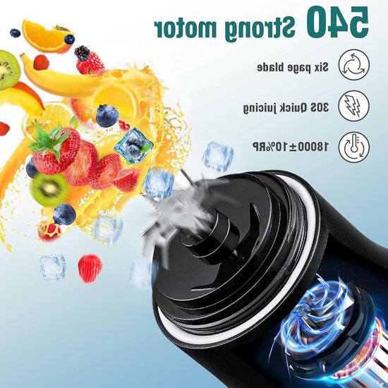 Draagbare Smoothie Maker 600ml - USB Oplaadbare Blender met 6 Messen voor Gym, Kantoor en Reizen - Perfect voor Gezonde Dranken en Snacks — afbeelding 2