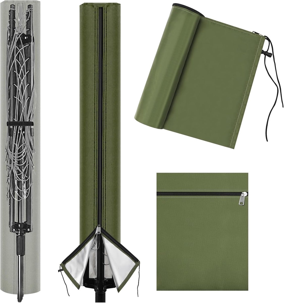 SnelShoppen - Rotating Clothesline Waterproof Cover 420D Heavy Duty Oxford, Zipper & Drawstring, Bescherming voor Tuin Parasol en Kledinglijn, Weerbes