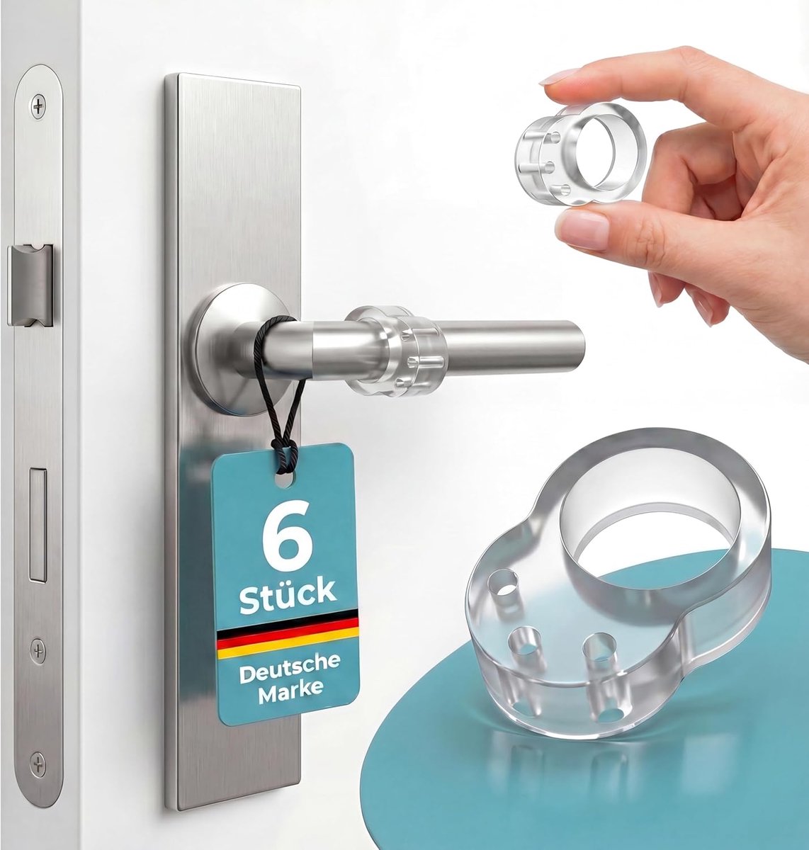 SnelShoppen - Door Stopper Latch 6 Stuks Transparante Silicone Deurknop Buffer Wandbescherming Deurstop & Deurknop Stoppers voor Muren en Meubels
