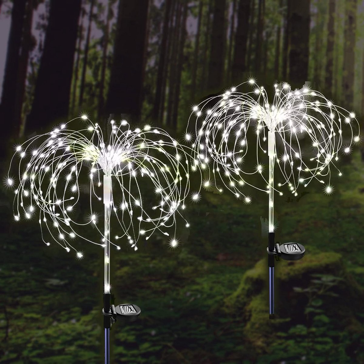 SnelShoppen - Solar Tuinverlichting Buiten - 2x 120 LED Kleurveranderende Tuinlampen - Weerbestendig Decoratief Licht voor Tuin, Patio, Feest en Campi