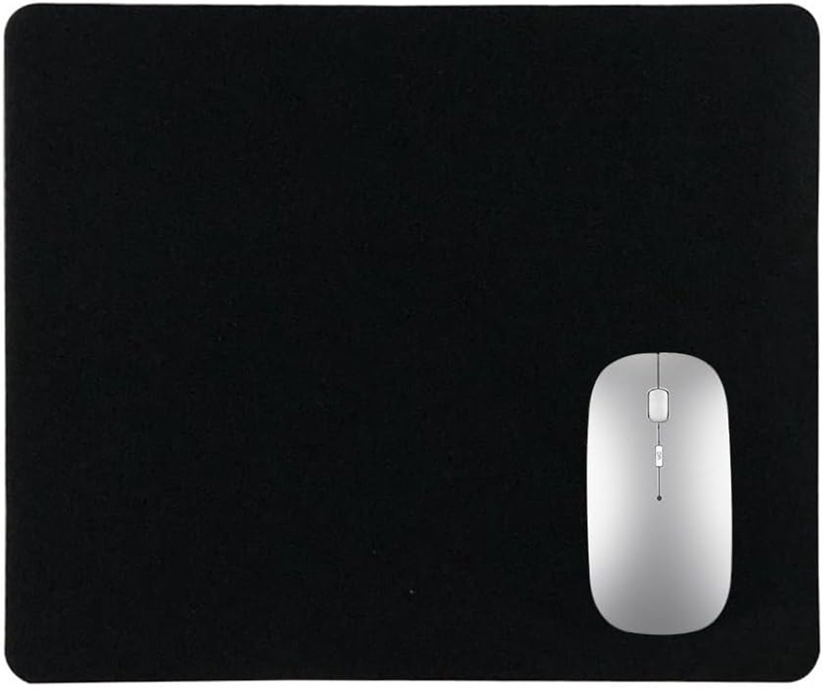 SnelShoppen - Gaming-pad voor Draadloze Muis, Antislip Onderkant, Waterdicht en Wasbaar, 22x18 cm, Zwart, Perfect voor PC, Kantoor en Thuis Spellen