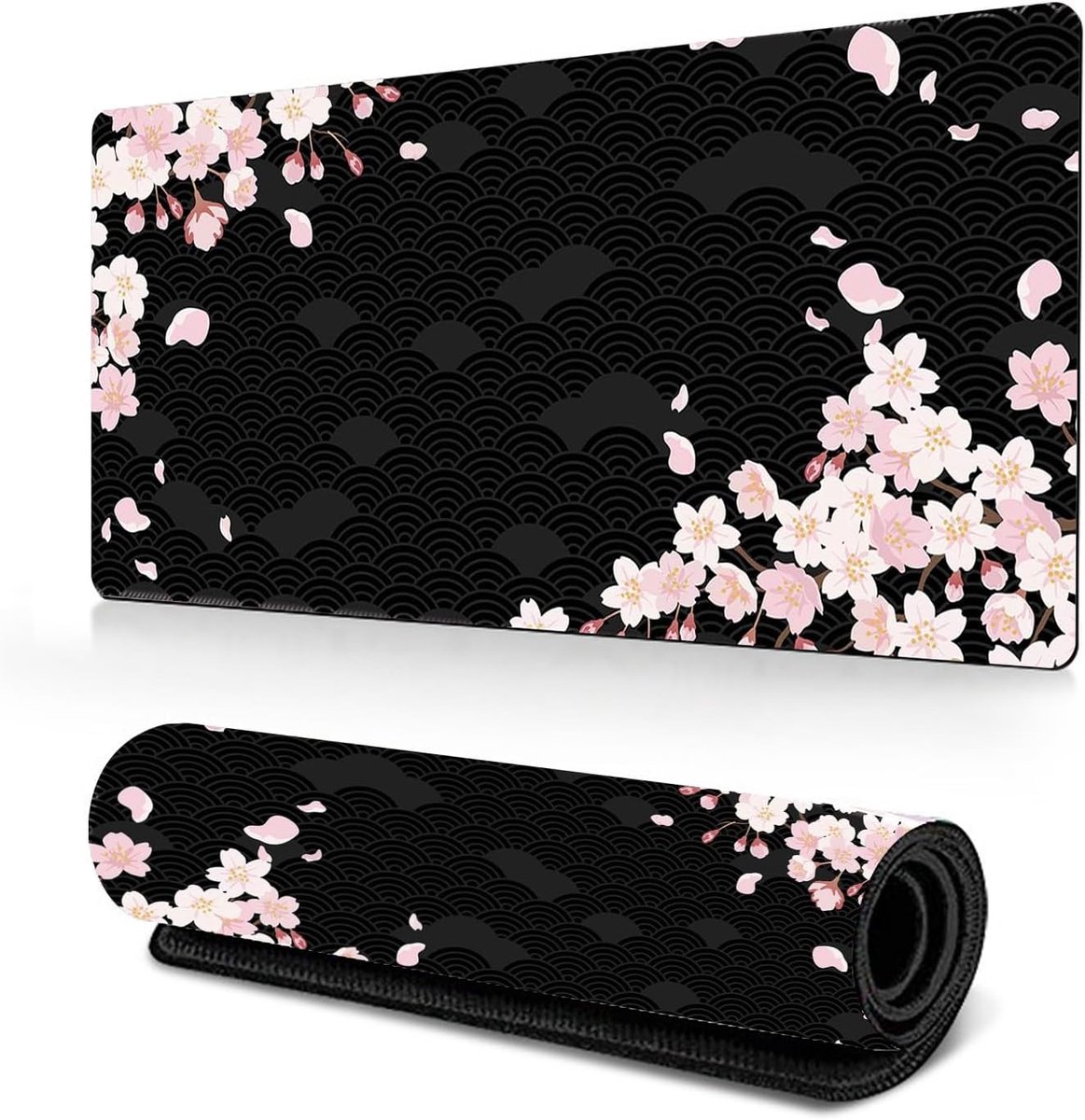 SnelShoppen - Gaming Muismat XXL Kersenbloesem 300 x 800 mm - Antislip Bureaumat voor PC, MacBook, Laptop - Ideaal voor Gaming, Kantoor en Dagelijks G