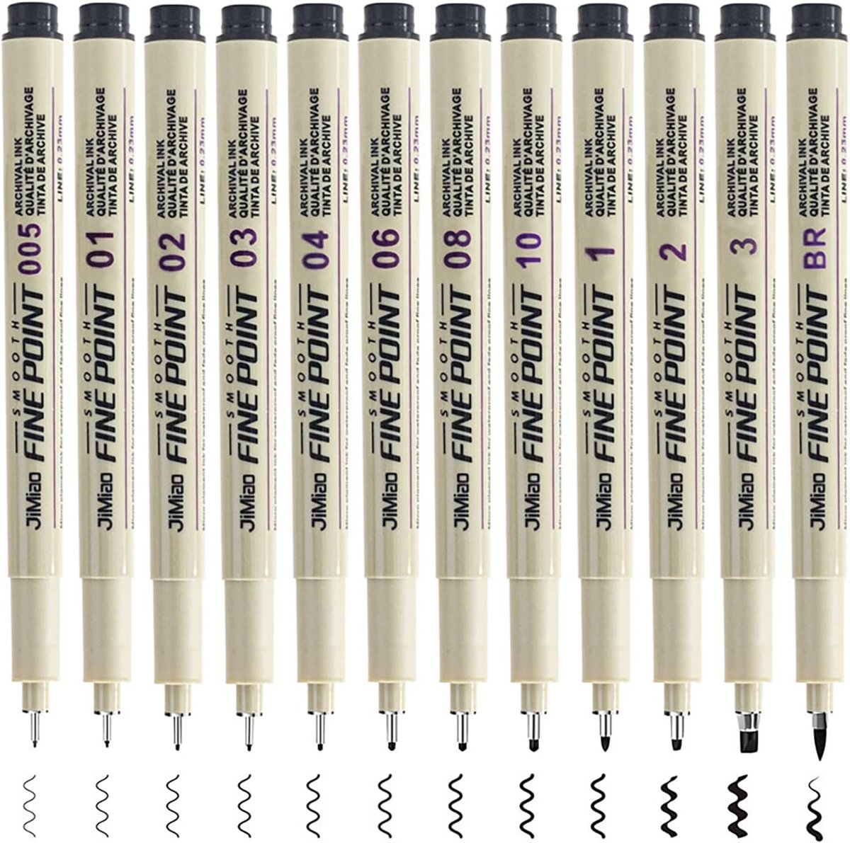 SnelShoppen - 12 Stuks Zwarte Fineliner Pennen met Fijne Punt, Watervast, Voor Tekenaars, Architecten, Technische Tekeningen, Handschrift, Calligrafie