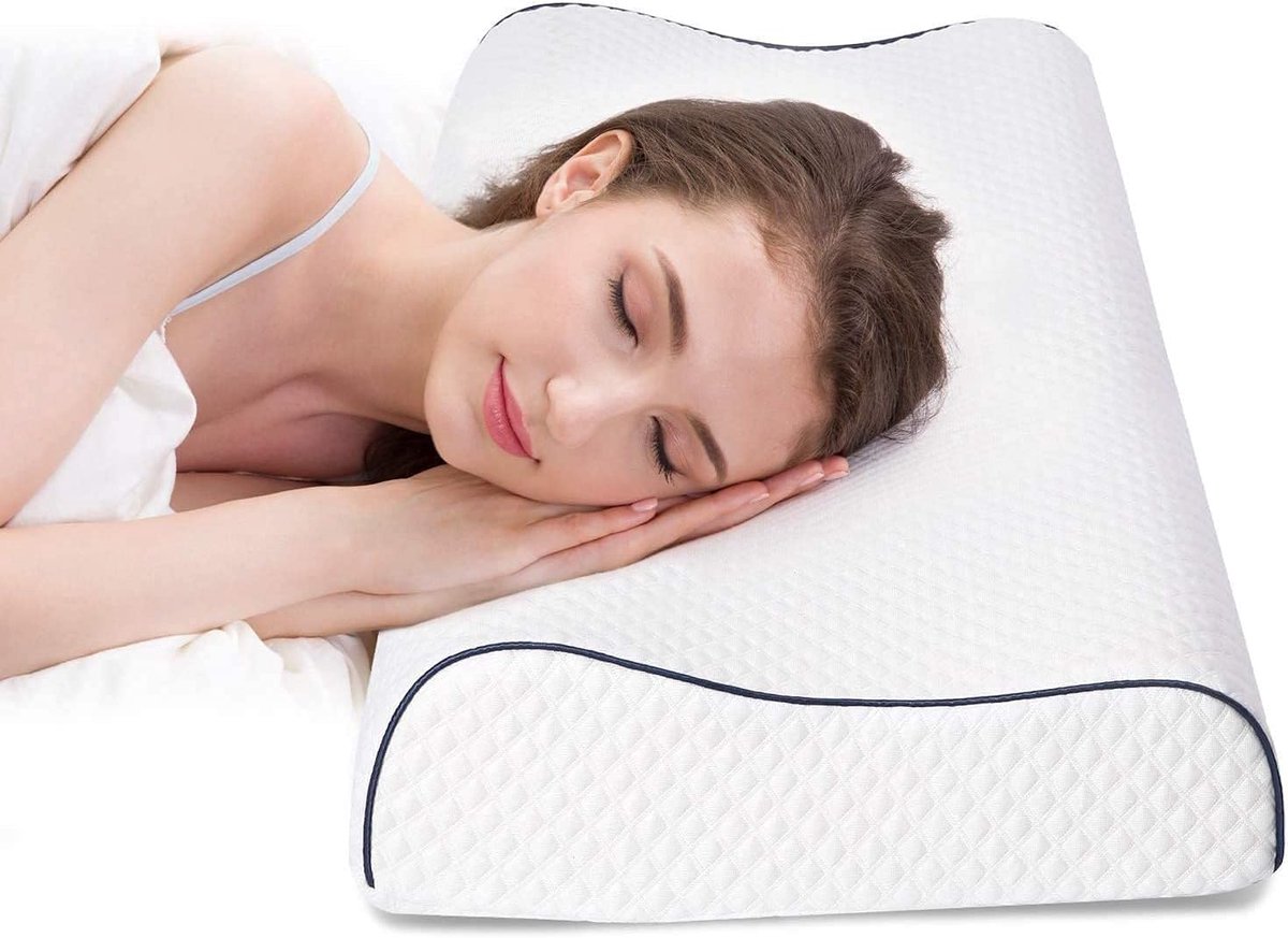 SnelShoppen - Memory Foam Hoogte Verstelbaar Hoofdkussen - Orthopedisch Neksteunkussen - Visco-Elastisch Gelschuim Slaapkussen - Ideaal voor Zijslaape