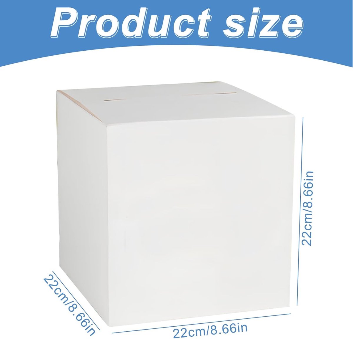 SnelShoppen - Kaartdoos en Geschenkdoos voor Bruiloft - 2 Stuks - 22x22 cm - Wenskaartendoos - Briefgelddoos - Sterk Karton - Wit - Voor Verjaardag, A