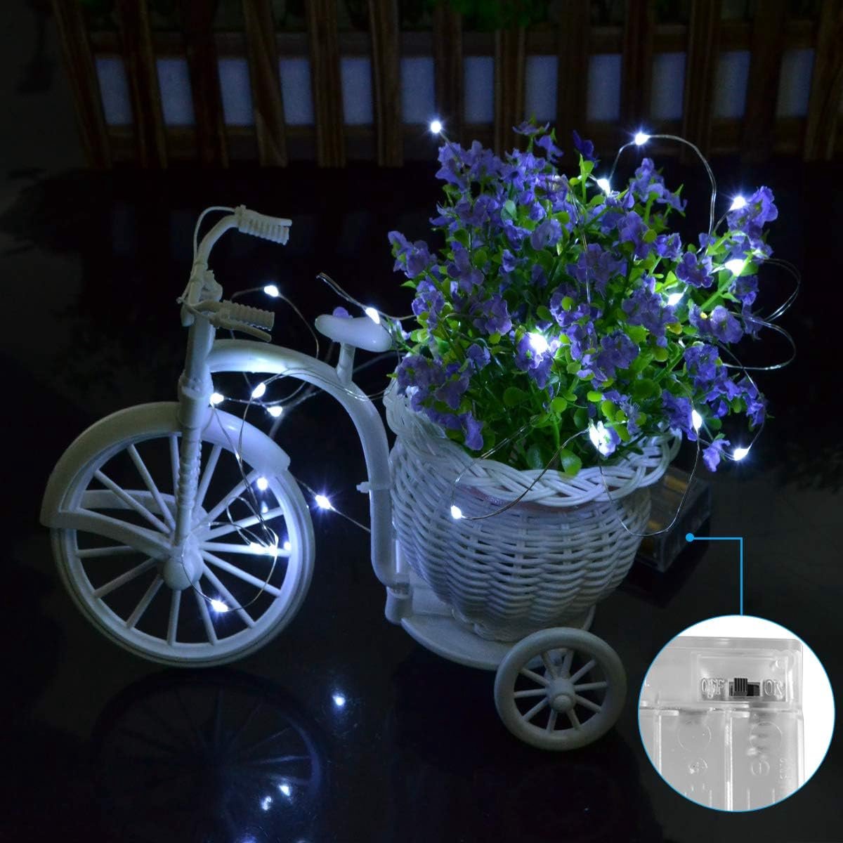 SnelShoppen - Led Fairy String Lights - 50 Cool White LED Lichten op Zilver Draad - Batterij Aangedreven Voor Binnen en Buiten - Perfect Voor Feesten,