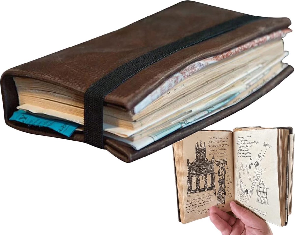 SnelShoppen - Indiana Jones Grail Diary Vintage Journal - Creatief Cadeau, Klassiek Film Rekwisiet, Vintage Dagboek, 17 x 4 inch, Handgeschreven, Coll
