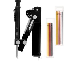 SnelShoppen - Black Construction Scratch Pen Marking Tool - Multifunctionele Krabgereedschap, Diepe Gaatjes Pen, Metalen Nib, Duurzaam ABS en Aluminiu