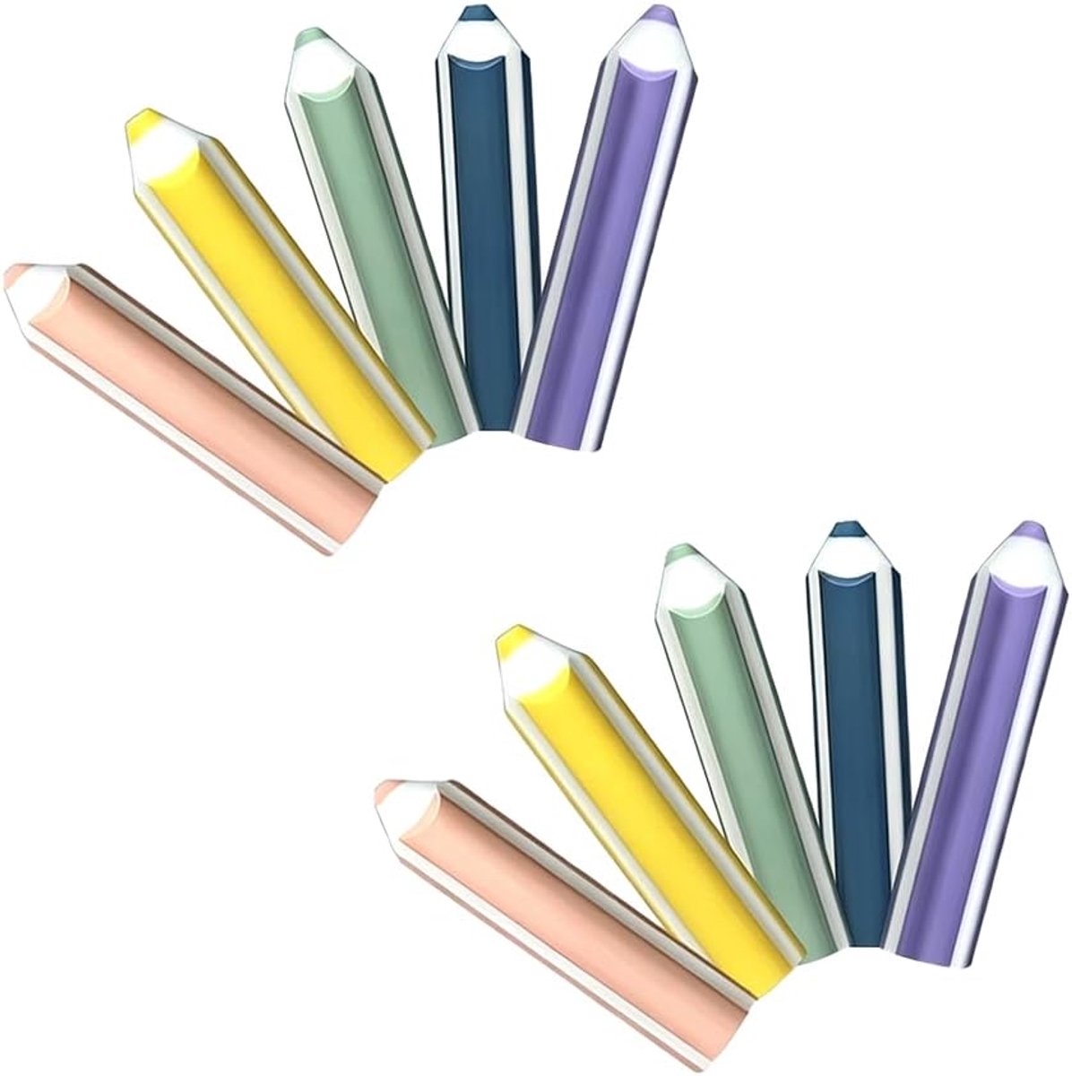 Thijox - Set van 10 Stofvrije Gummen - Ergonomische Kneedgummen voor Potlood - Schoon en Restvrij - Perfect voor Kantoor en Schoolgebruik
