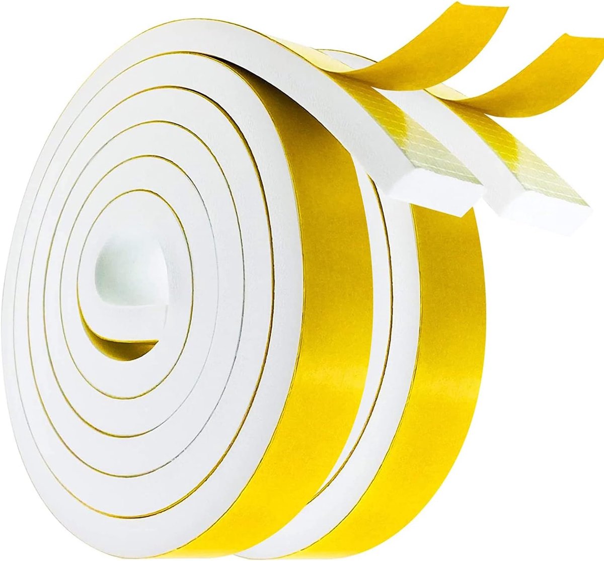 SnelShoppen - Zelfklevende Tochtstrip voor Deuren en Ramen, 16ft x 9mm x 5mm, Hoogwaardige Vilt Strip, Geluiddicht, Waterdicht, Stofdicht, Wit, Voor H