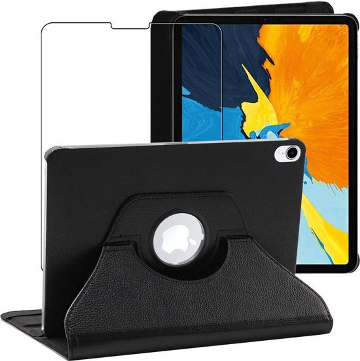 ebestStar - Hoes geschikt voor iPad Pro 11 (2022, 2021, 2020, 2018) Apple, Roterende Etui, Case, 360° Draaibaar hoesje, Zwart + Gehard Glas