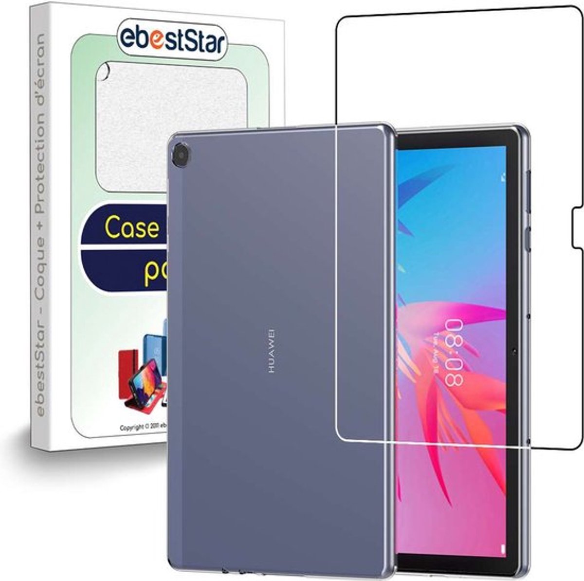 ebestStar - Hoes geschikt voor Huawei MatePad T 10, T 10S, Back Cover, Beschermhoes anti-luchtbellen hoesje, Transparant + Gehard Glas