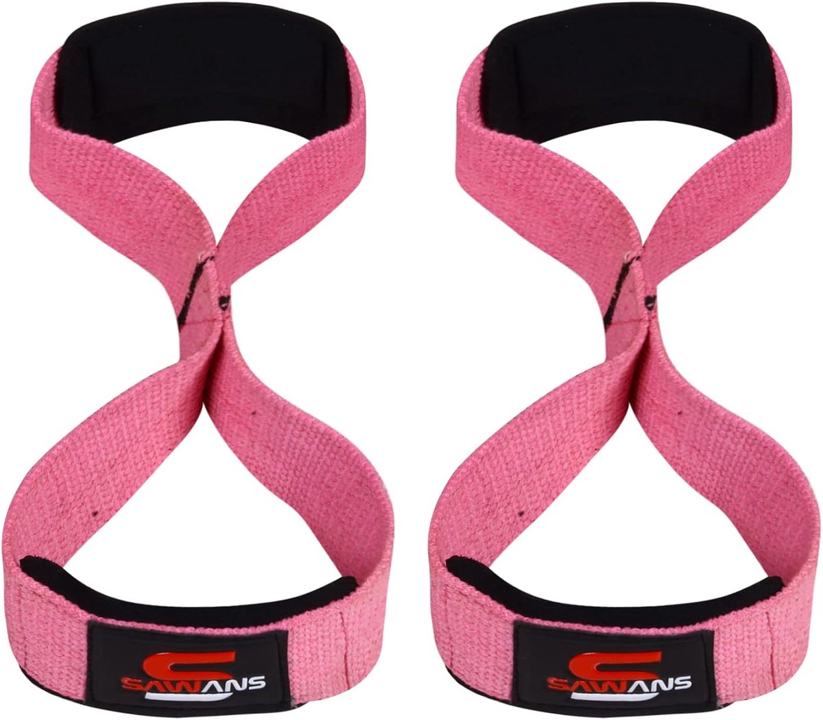 SnelShoppen - Lifting Straps Padded Grip Figure 8 - Heavy Duty Gewichtheffen Polsbanden - Dubbele Lus Bodybuilding Training Gym Straps - Handbar Antis
