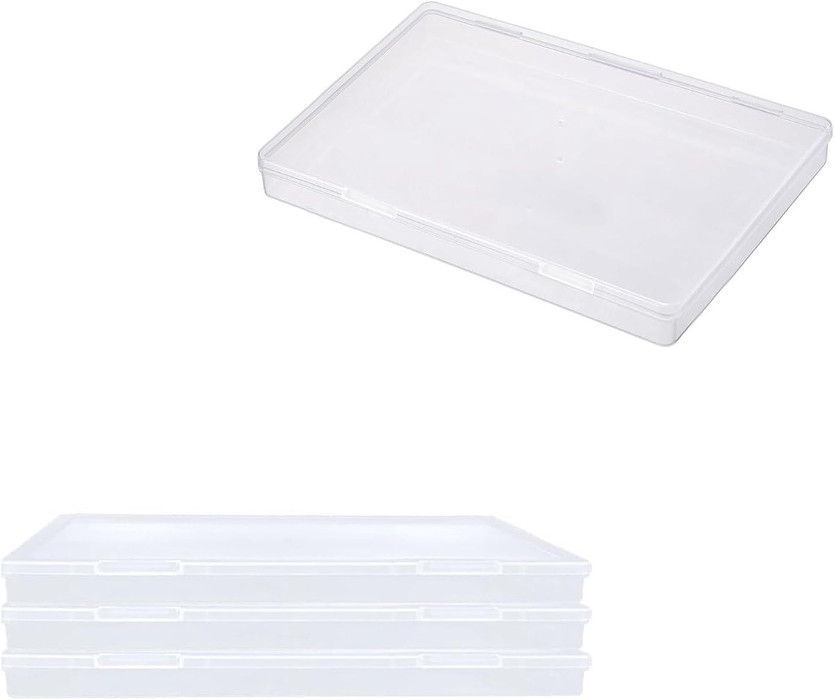SnelShoppen - 4 Stuks B6 Opbergdozen met Deksel, Transparante Plastic Boxen, Lichtgewicht Organiser voor Brieven, Kralen en Kleine Knutselartikelen, 1