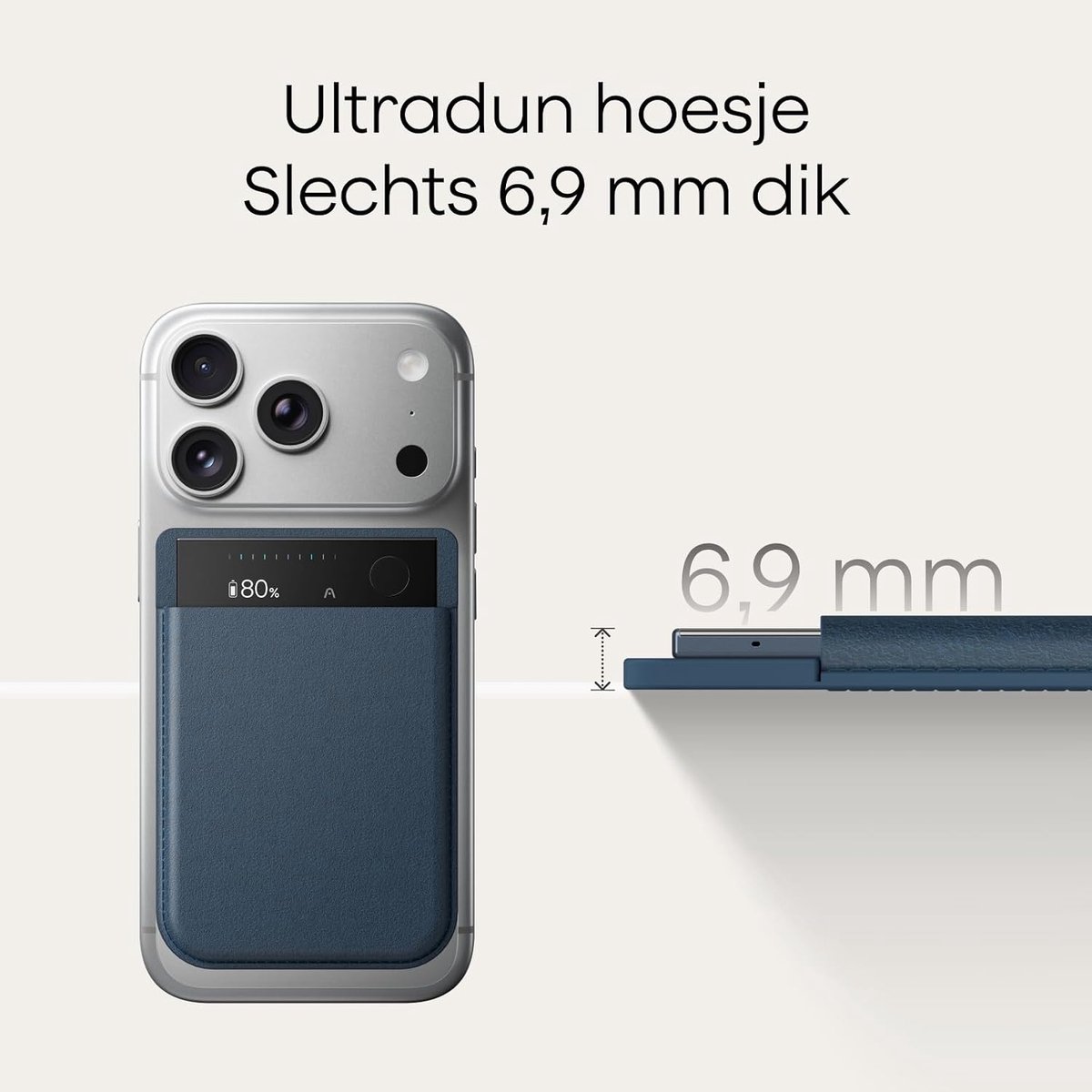 SnelShoppen - Voice Recorder Draagtas voor AI Audio Recorder, Beschermende Case, Compact en Lichtgewicht, Magnetisch Ontwerp, Donkerblauw, Ideaal voor