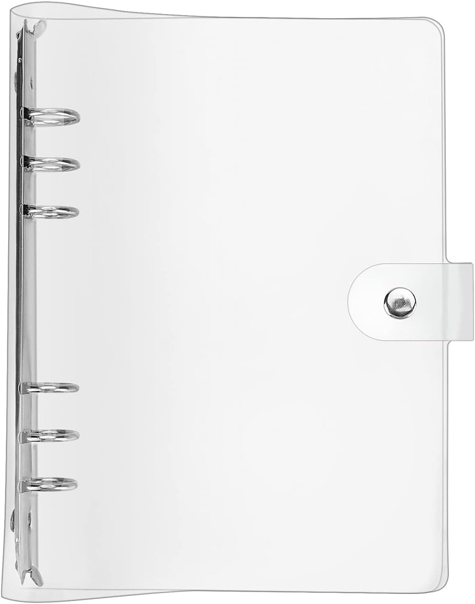 SnelShoppen - Folder Soft PVC Transparant Notitieboek Cover 6 Gaten Navulbaar voor A5/A6/A7 Losse Bladen - Waterdicht, Stofdicht, Duurzaam, Gemakkelij
