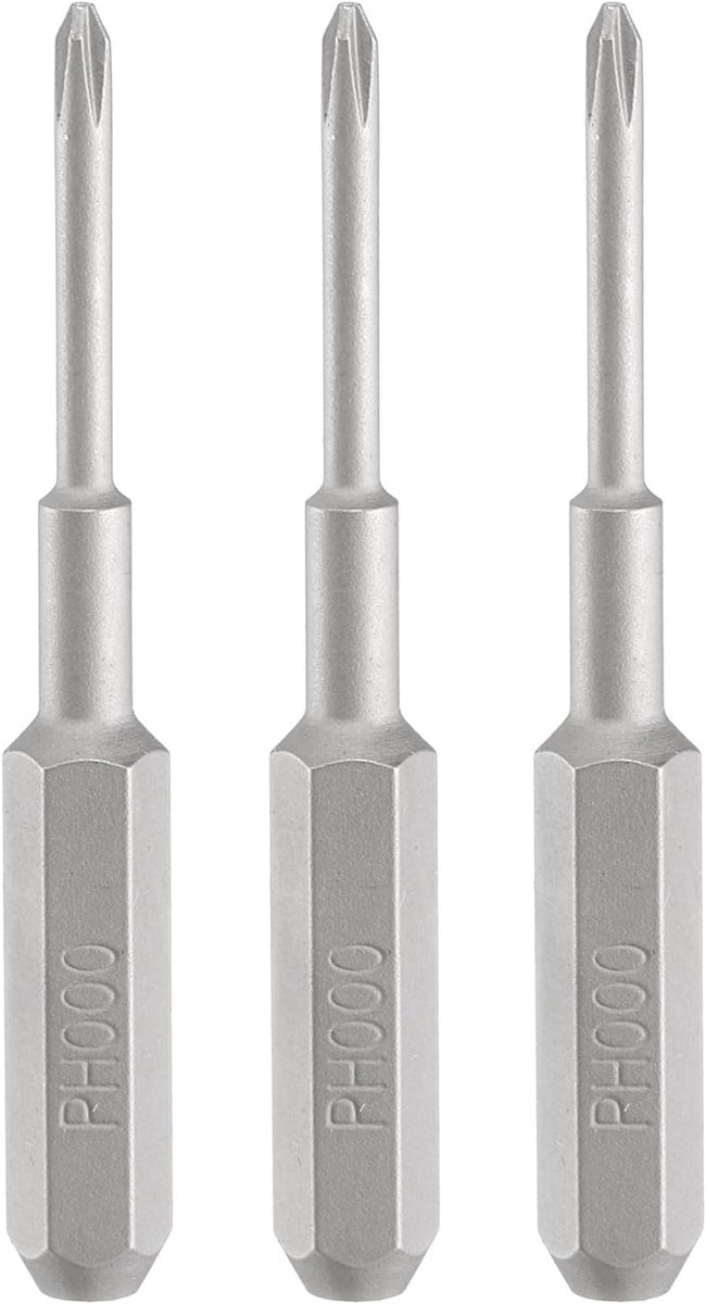 SnelShoppen - 3-delige PH000 Phillips Schroevendraaier Bit Set - 5/32 Inch Hex Shank - 35mm Magnetische S2 Stalen Bits voor Elektrische Schroevendraai