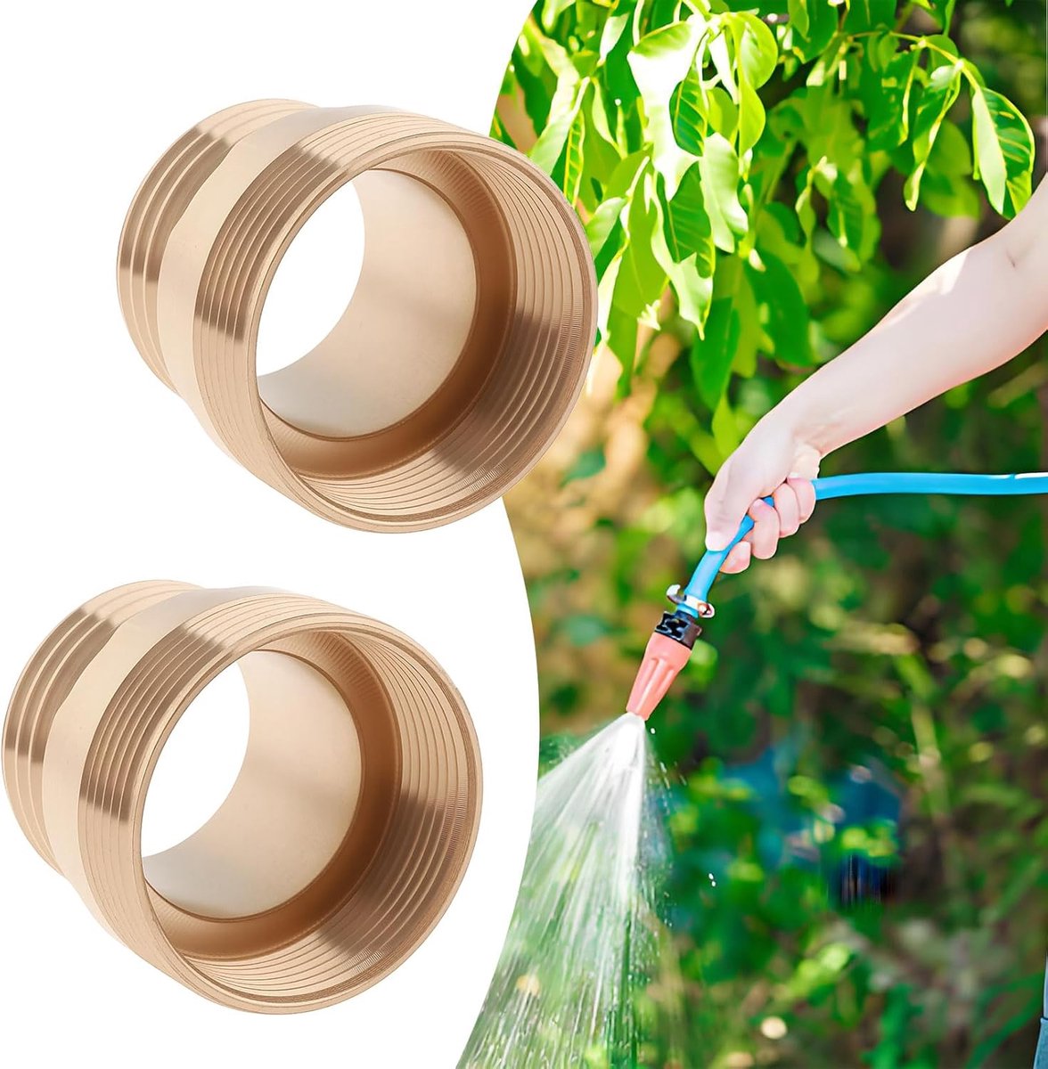 SnelShoppen - 2PCS Messing Kraanadapter M24 Man M22 Vrouw 1/2" Draad voor Tuinirrigatie, Roestvrij en Corrosiebestendig