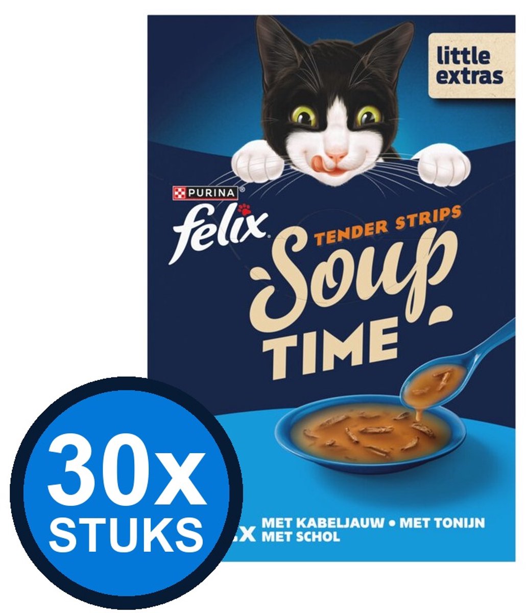 Felix Felix - Soup Tender Strips Vis Multipack - Kattenvoer Natvoer - 288 g