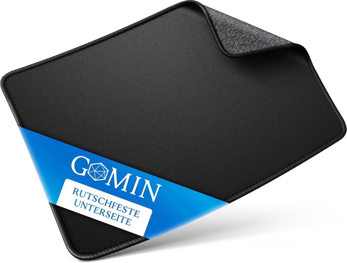 SnelShoppen - Gomin Gaming Muismat L 320 x 220 mm, Antislip en Waterdicht, Groot Zonder Storend Logo voor Kantoor, Laptop en Gaming, Zwart