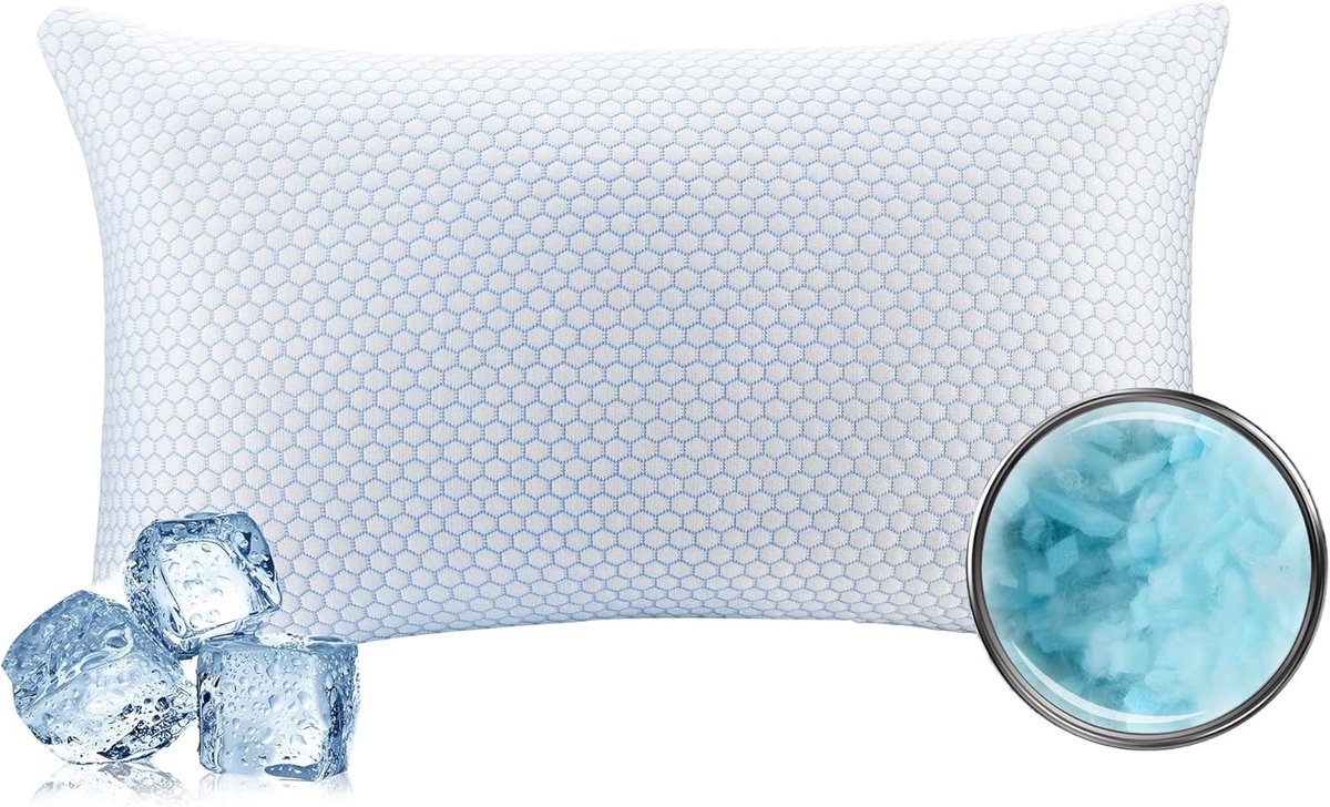 SnelShoppen - Ergonomisch 40 x 80 cm Memory Foam Koelpillow - Antibacterieel, Ademend en Comfortabel Kussen voor Zij- en Rugslapers